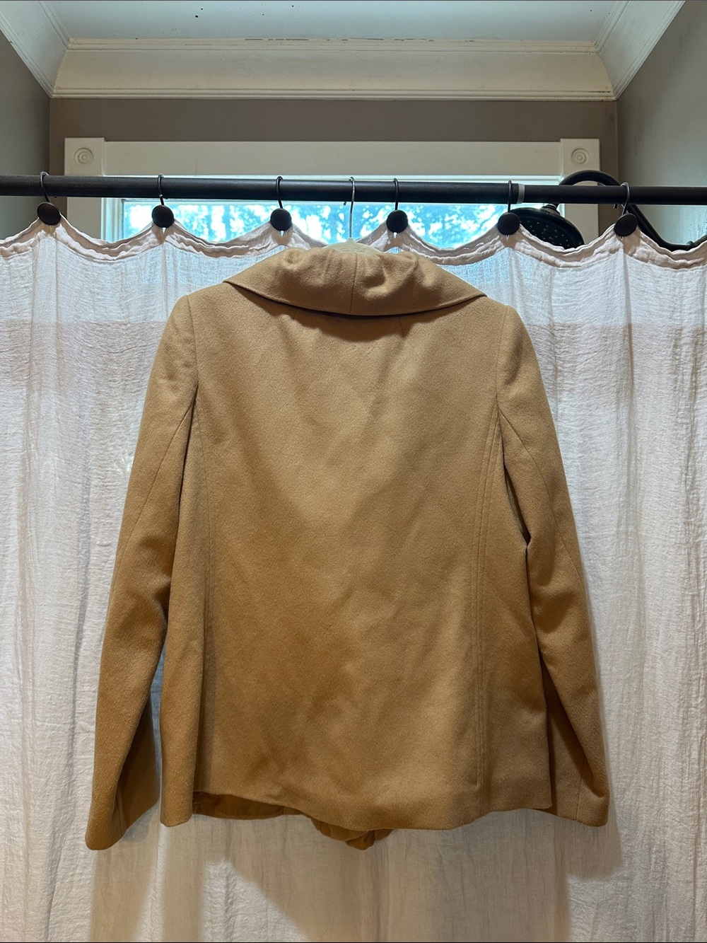 Milly Camel Ruffle-Front Blazer - Picture 4 of 4